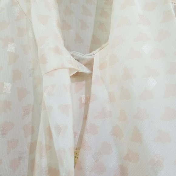 Women Blouse Tie Neck Button Long Puff Sleeve Vintage Ms Russ No Size Tag Union - Picture 11 of 12